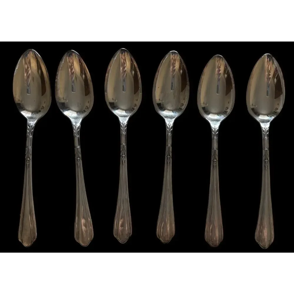 Set Of 6 Oneida Community Tudor Plate Silverplate Bellflower Teaspoons Post War